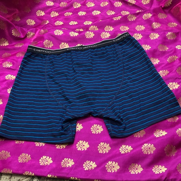 🏇 Exofficio Men's Blue Striped Boxer Briefs - Picture 4 of 6
